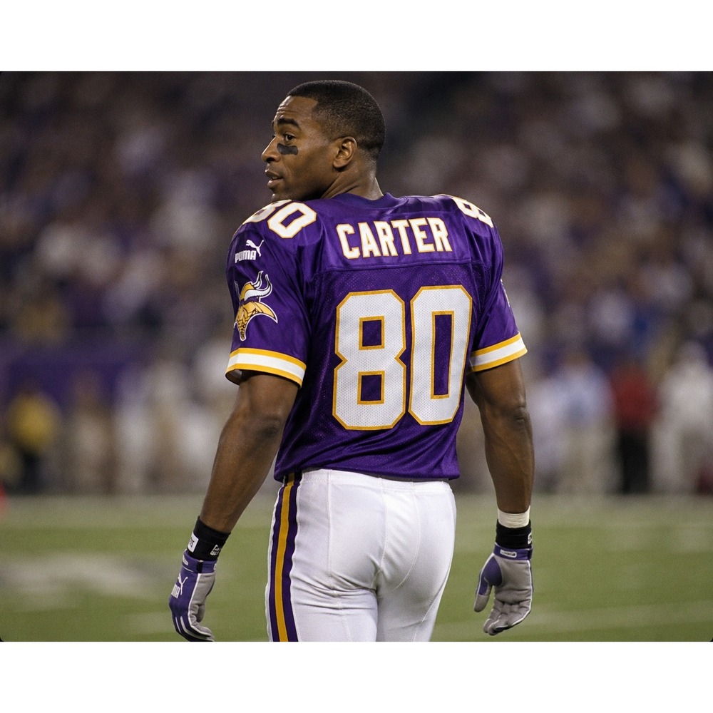 Vintage Minnesota Vikings Jersey Cris Carter #80 Mens L Puma Y2K NFL Football